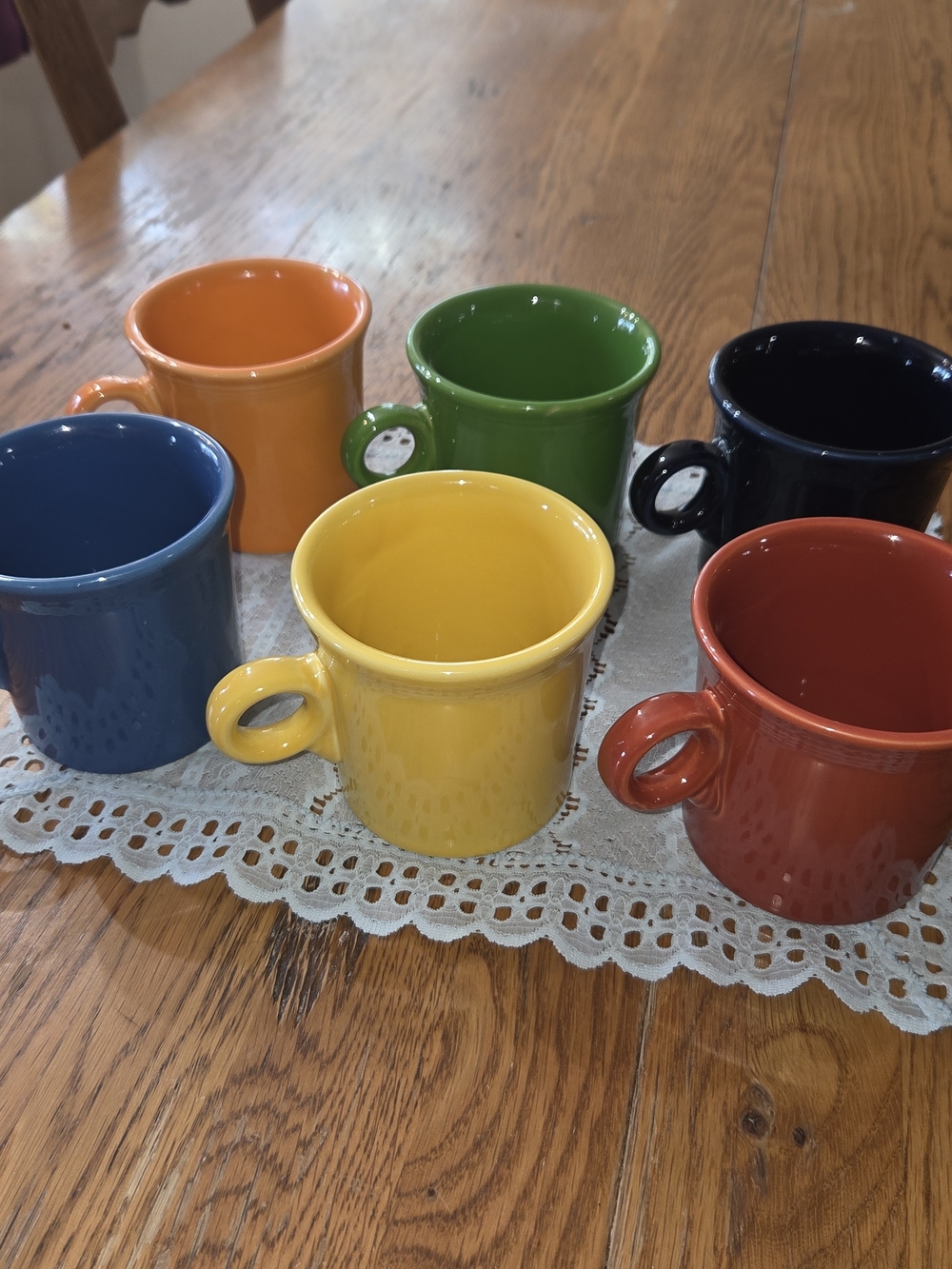 Fiesta Ware Colorful Ceramic Mugs - Set of 6. CP